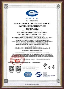 ISO 14001 Environmental Management System Certificate